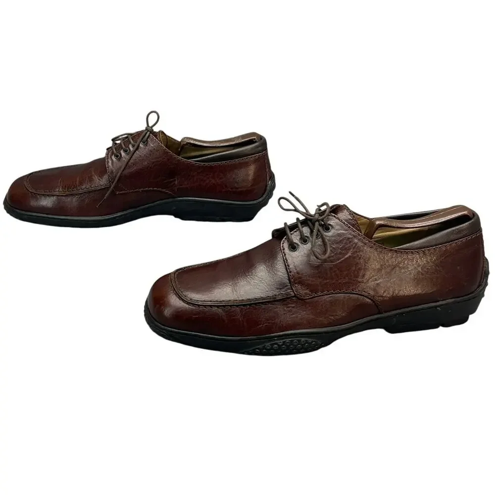 Avventura Vigens Vintage Artisan Crafted Brown Leather Driving Oxford Men 9.5